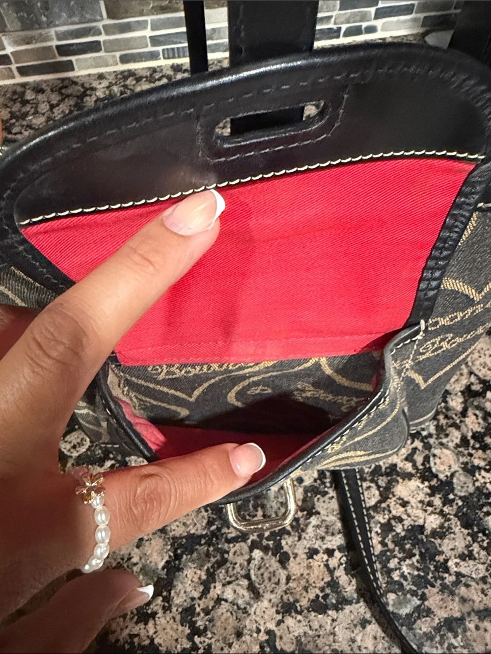 Y2K Dooney & Bourke signature heart-monogram canvas crossbody